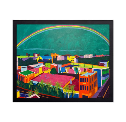 Rainbow Over City
