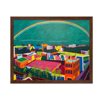 Rainbow Over City