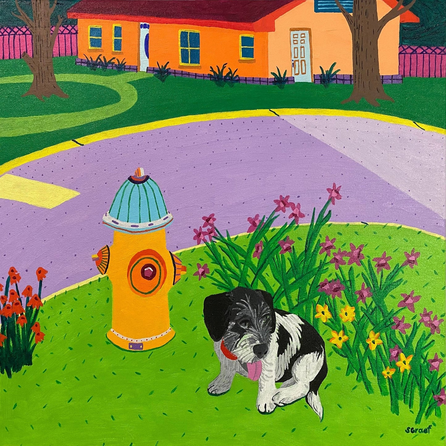 Dog By Fire Hydrant