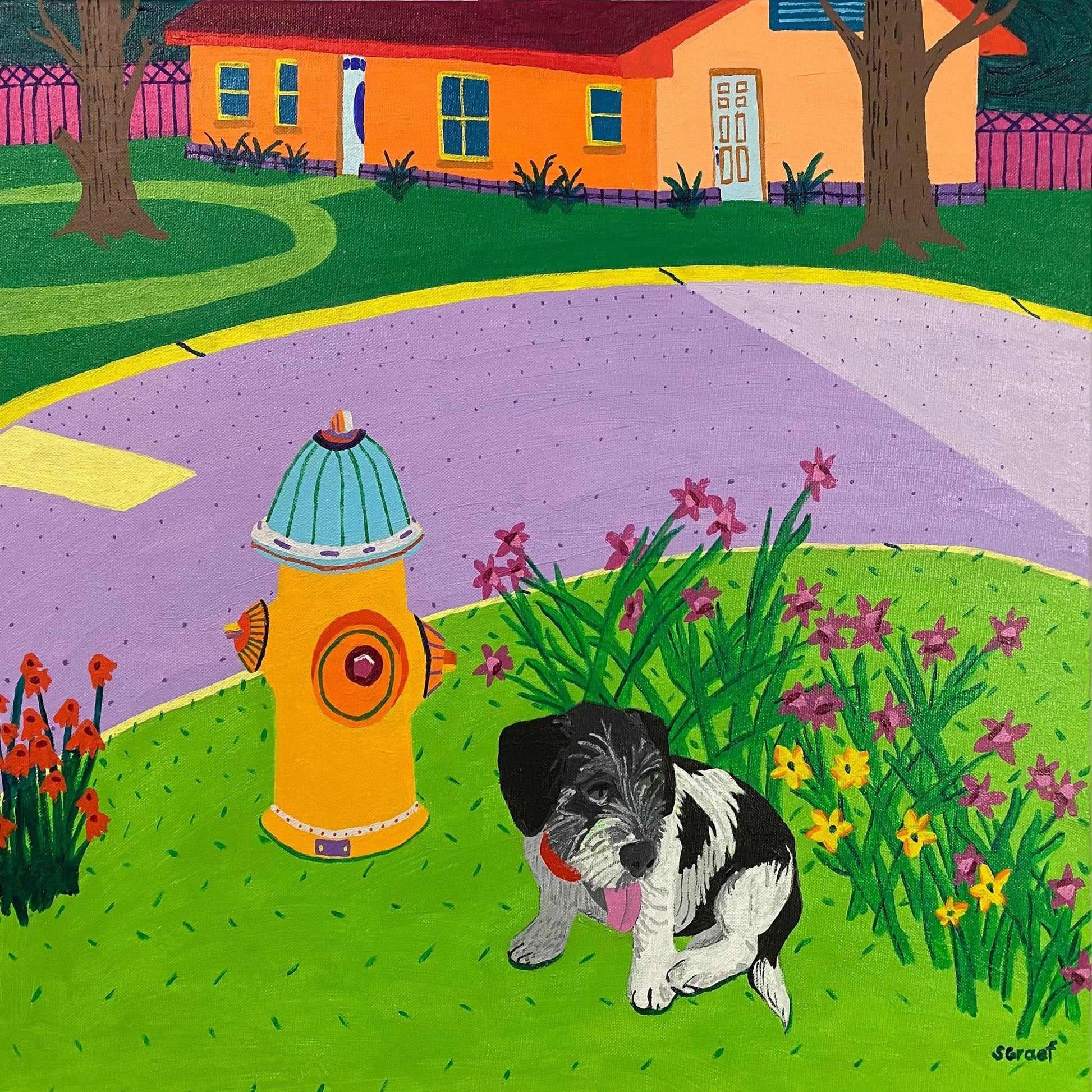 Dog By Fire Hydrant