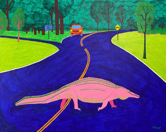 Alligator Crossing Road