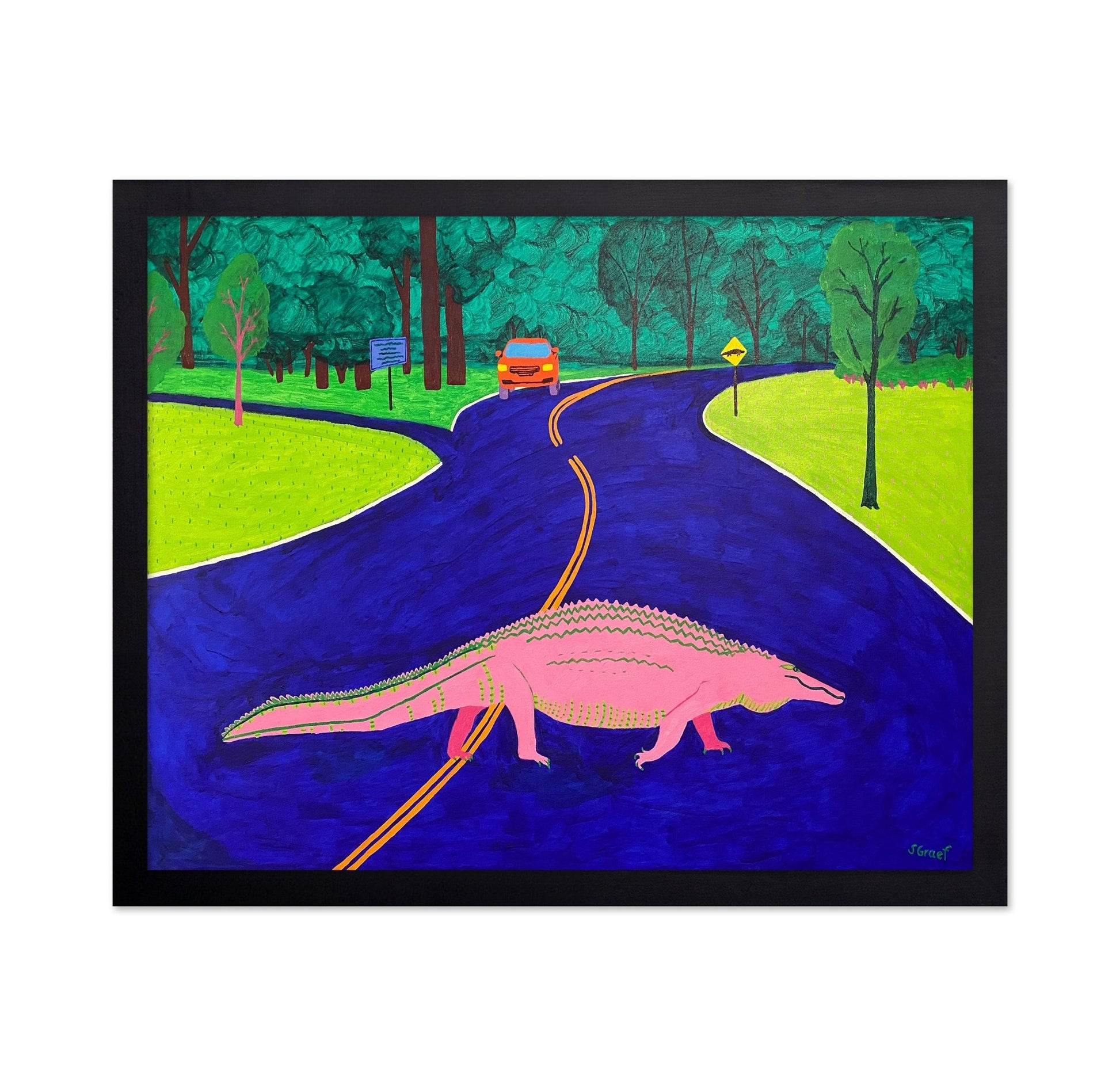 Alligator Crossing Road