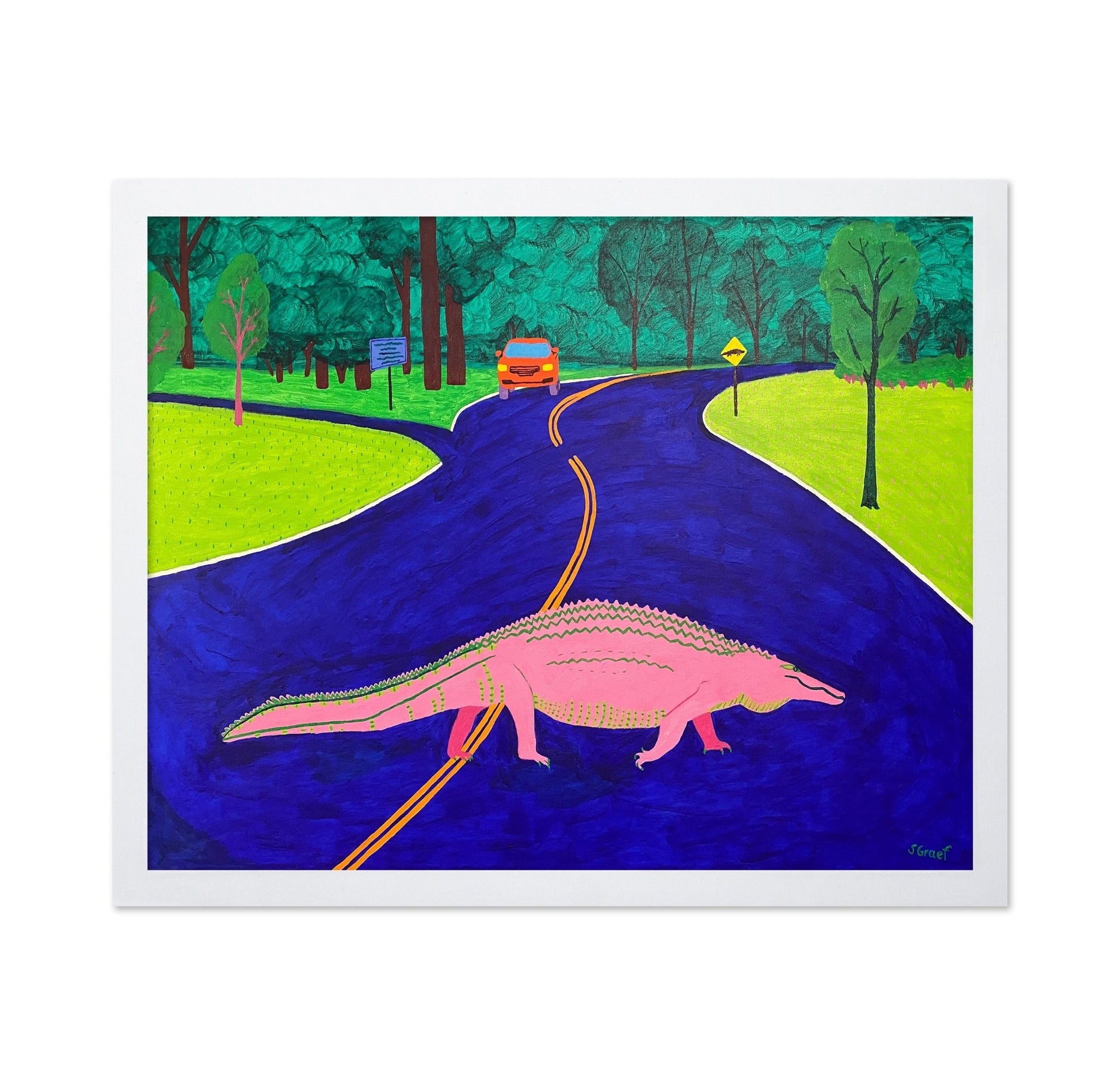 Alligator Crossing Road