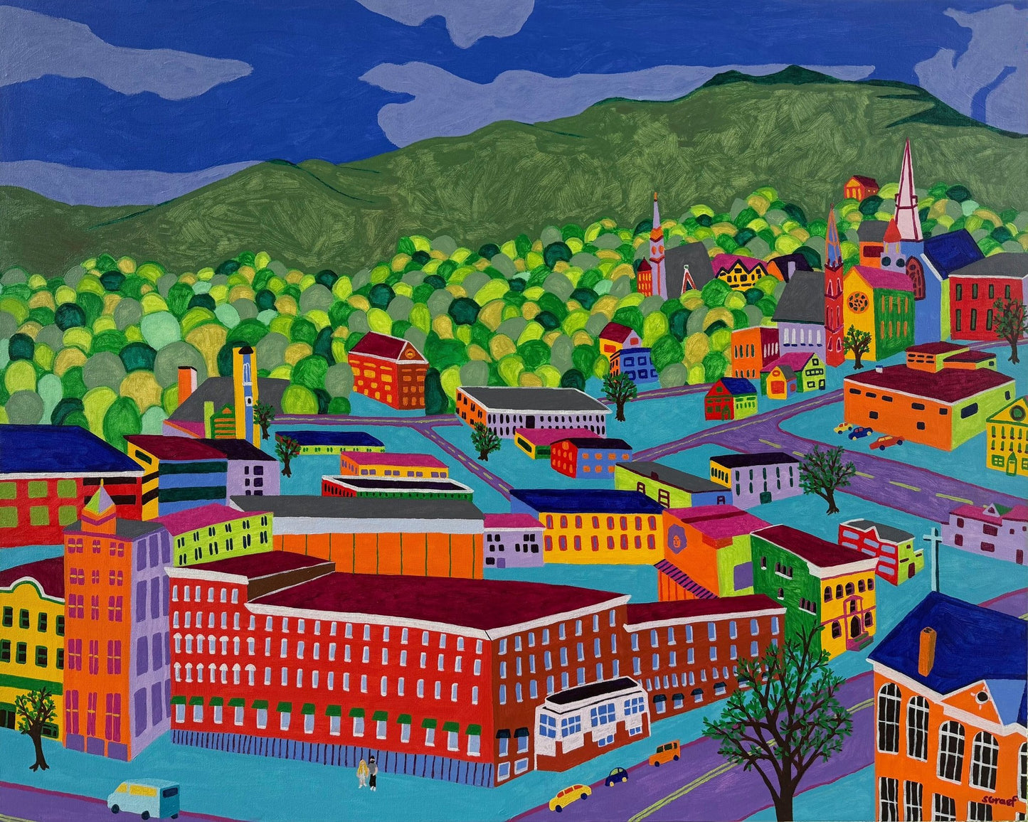 Colorful Town Hills