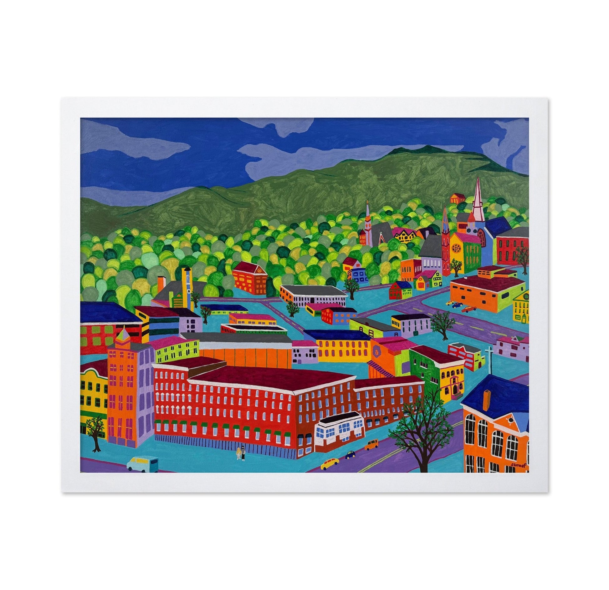Colorful Town Hills