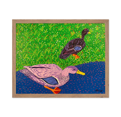 Ducks By Pond
