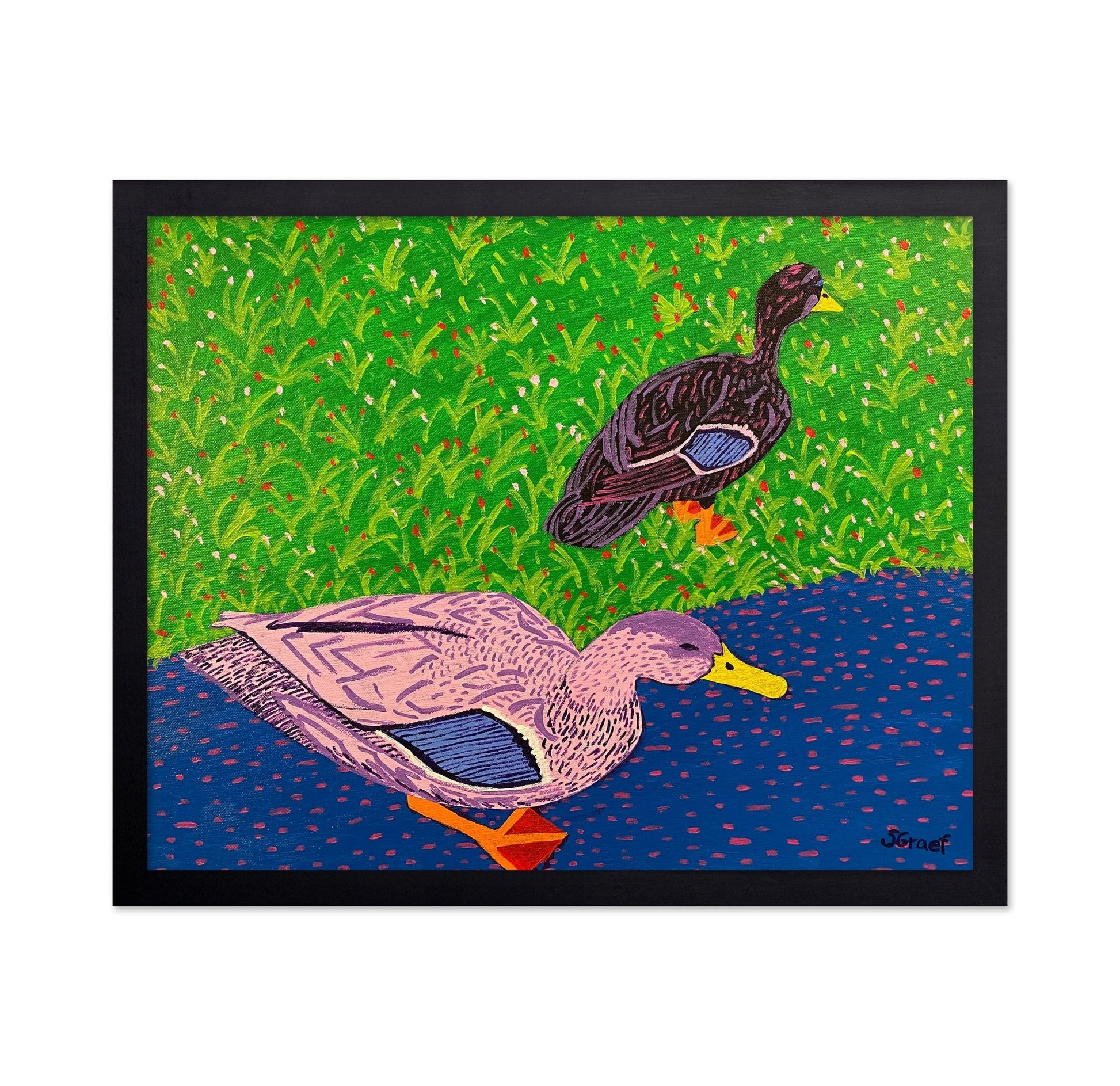 Ducks By Pond