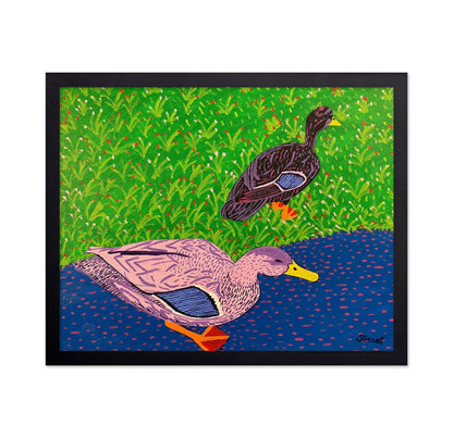 Ducks By Pond