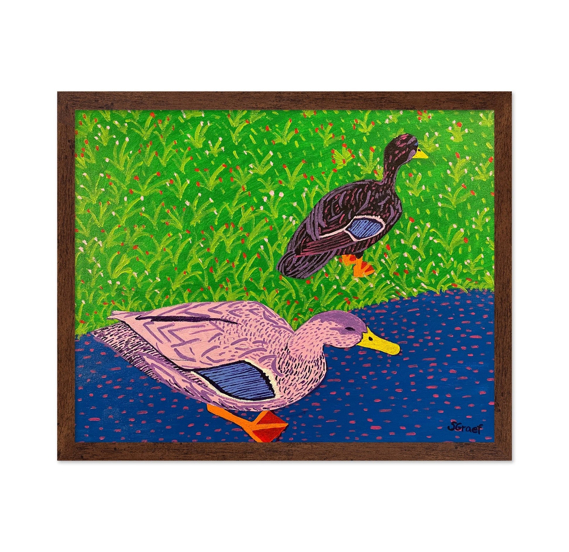 Ducks By Pond