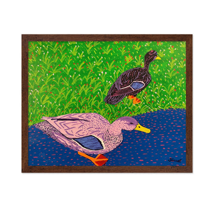 Ducks By Pond