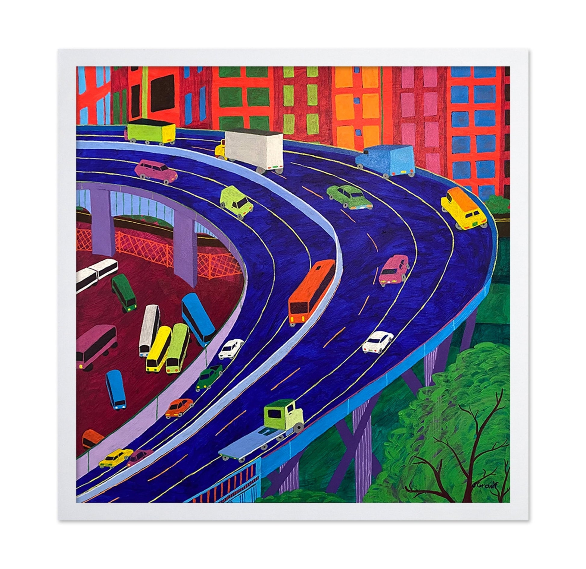 Colorful Highway Traffic