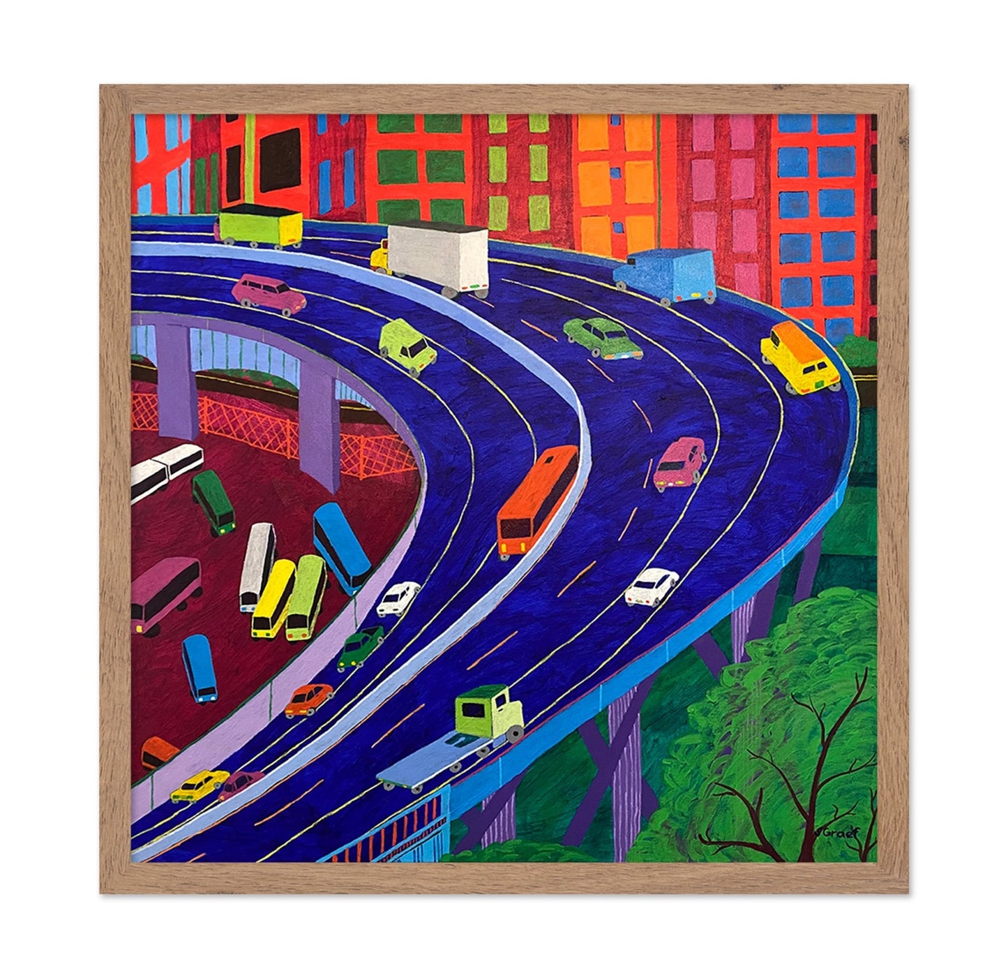 Colorful Highway Traffic