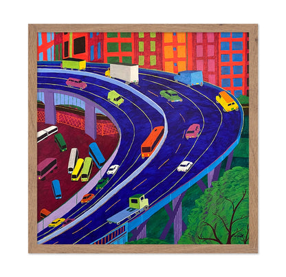 Colorful Highway Traffic