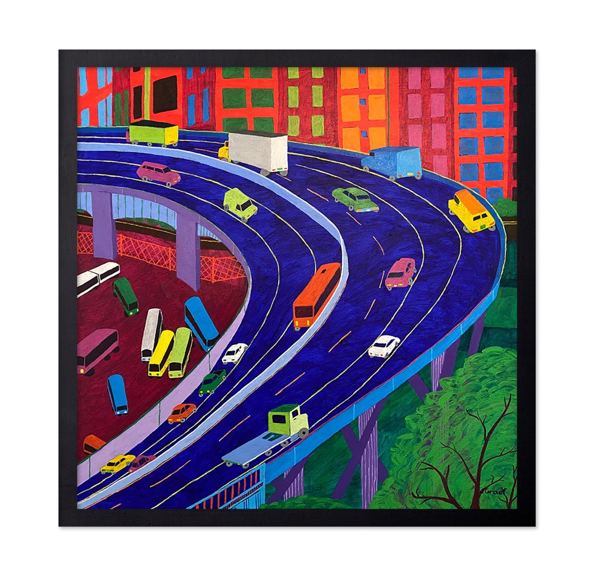 Colorful Highway Traffic