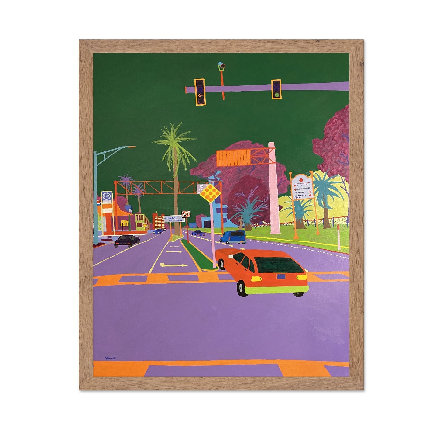 Colorful Highway City Scene