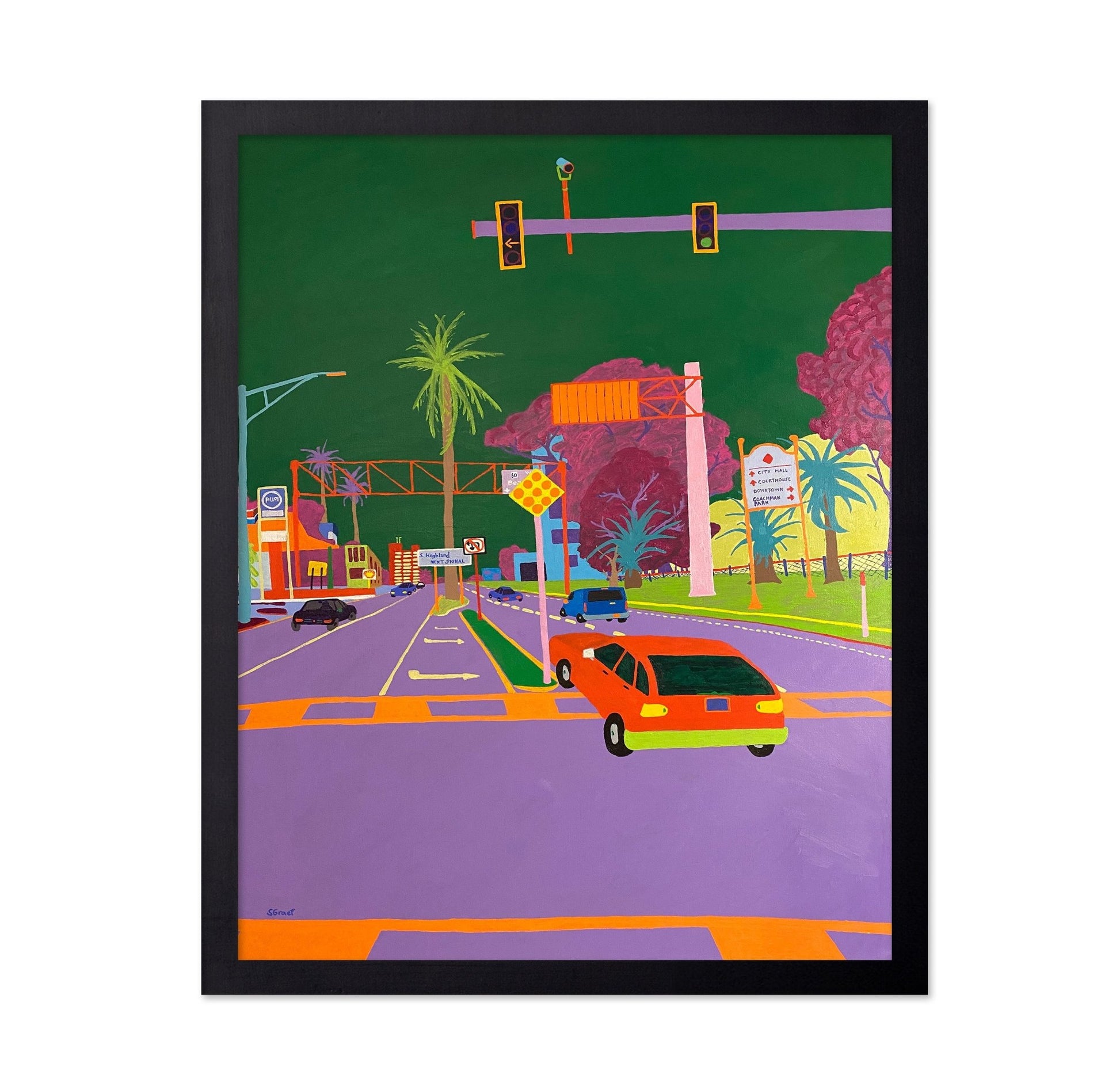 Colorful Highway City Scene