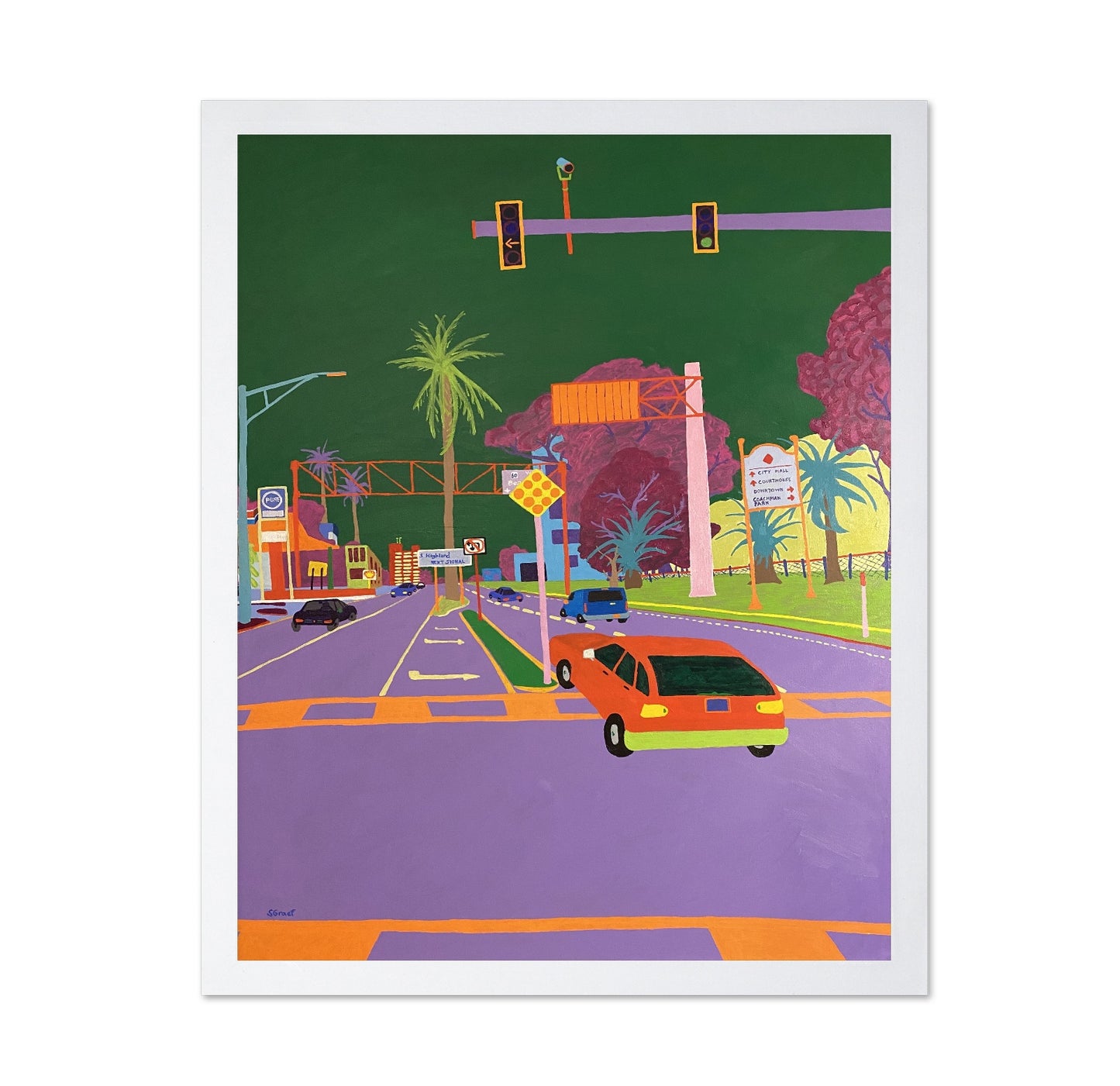 Colorful Highway City Scene
