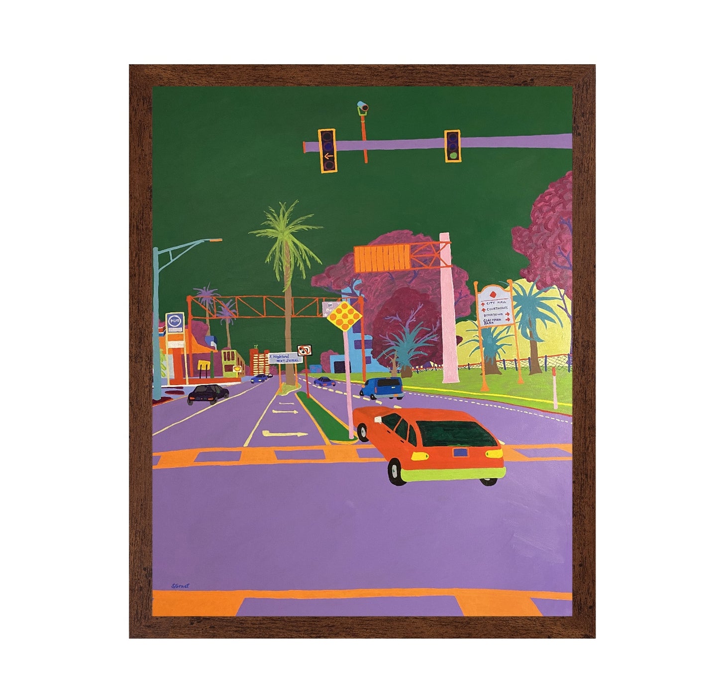 Colorful Highway City Scene