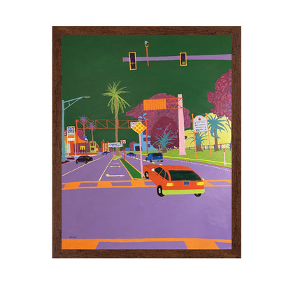 Colorful Highway City Scene