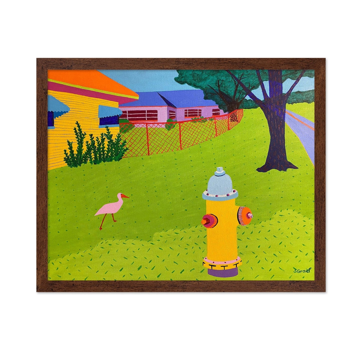 Backyard Fire Hydrant Scene
