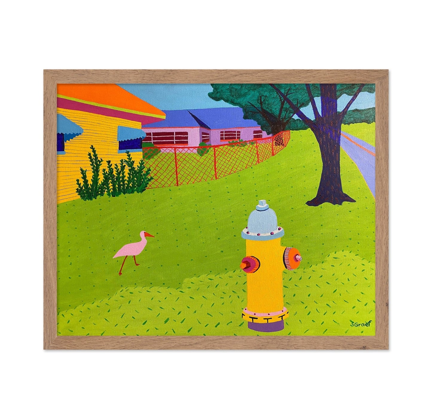 Backyard Fire Hydrant Scene