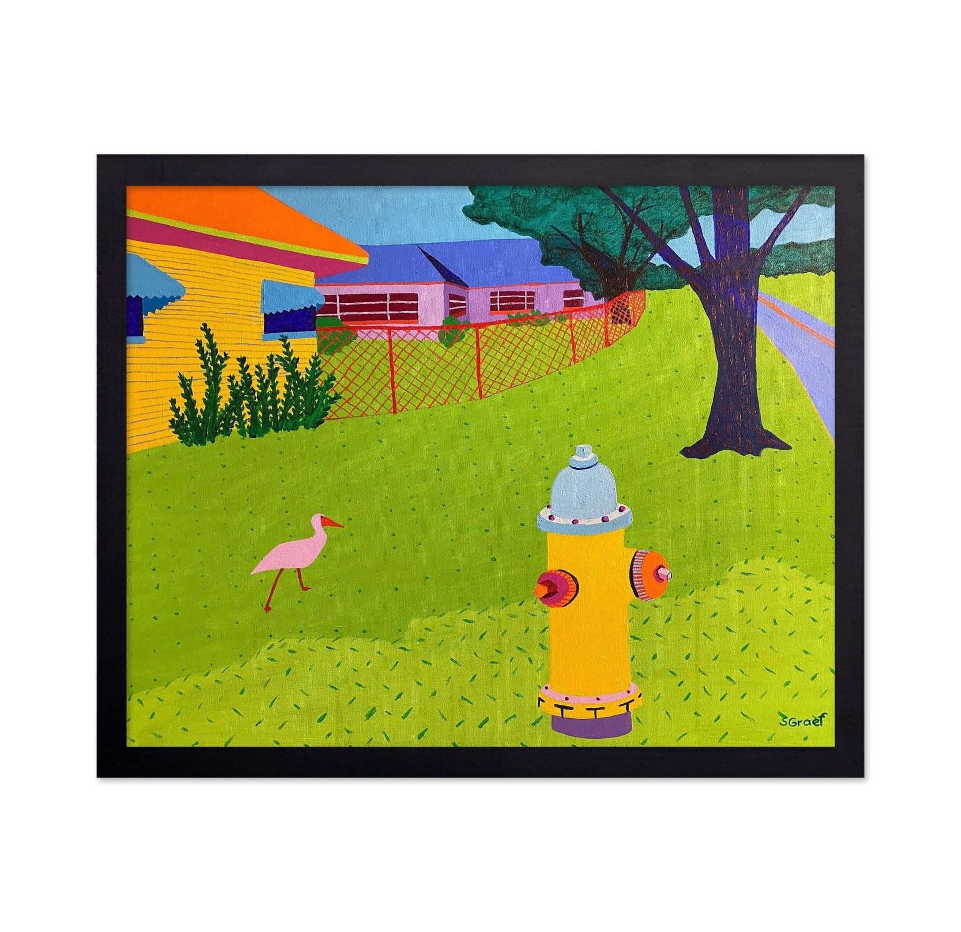 Backyard Fire Hydrant Scene