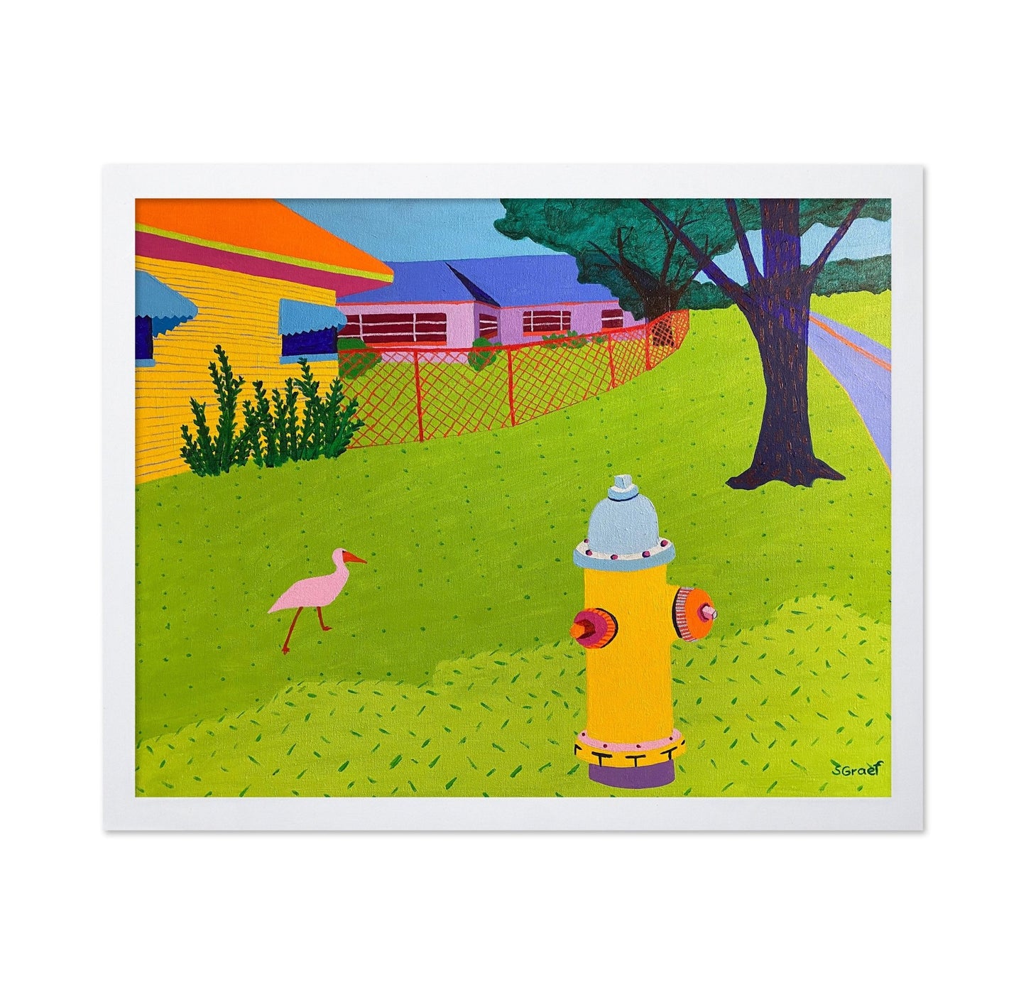 Backyard Fire Hydrant Scene