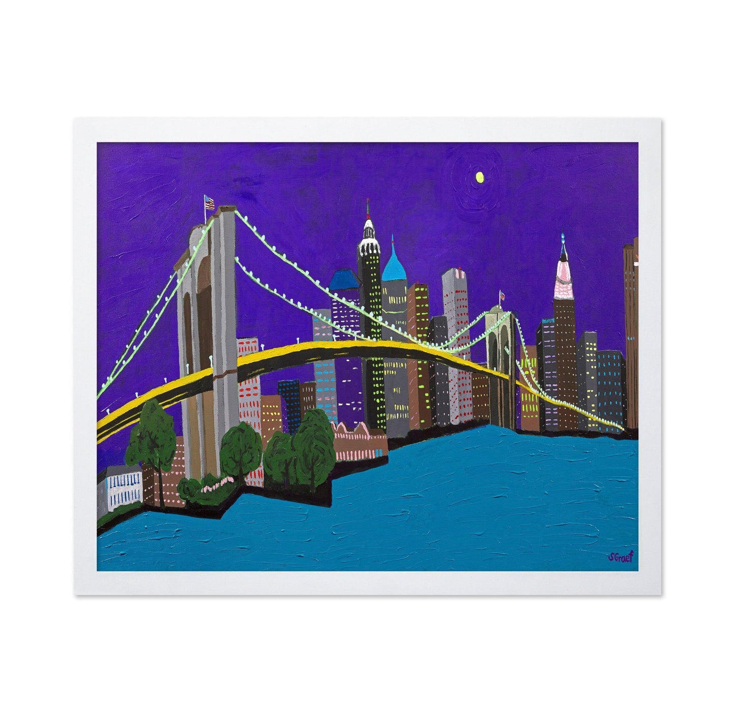 City Bridge Night Skyline