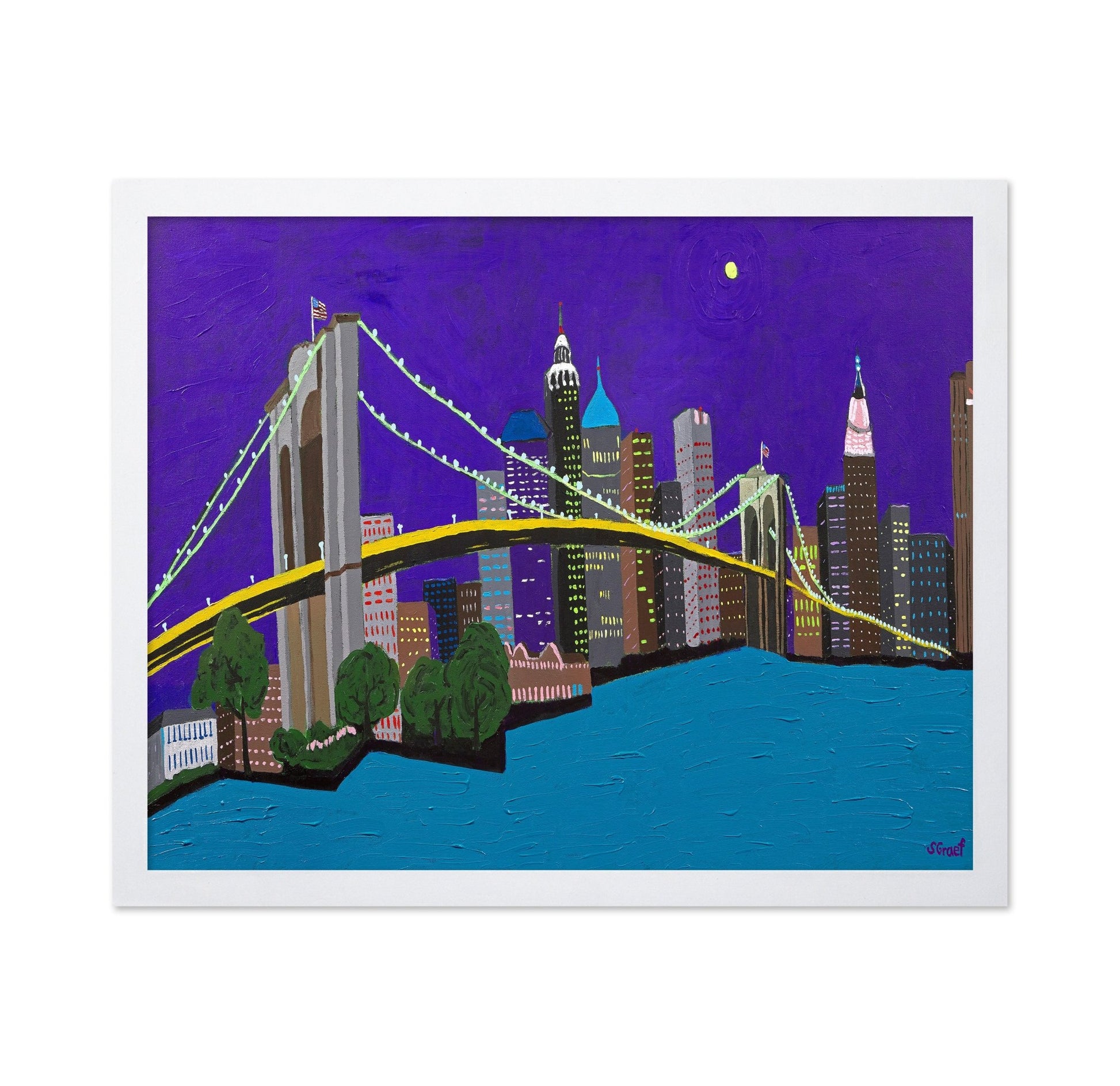 City Bridge Night Skyline