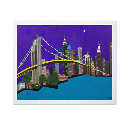 City Bridge Night Skyline