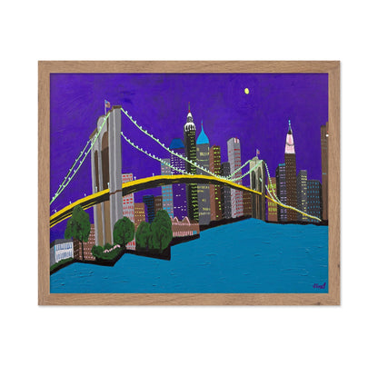 City Bridge Night Skyline