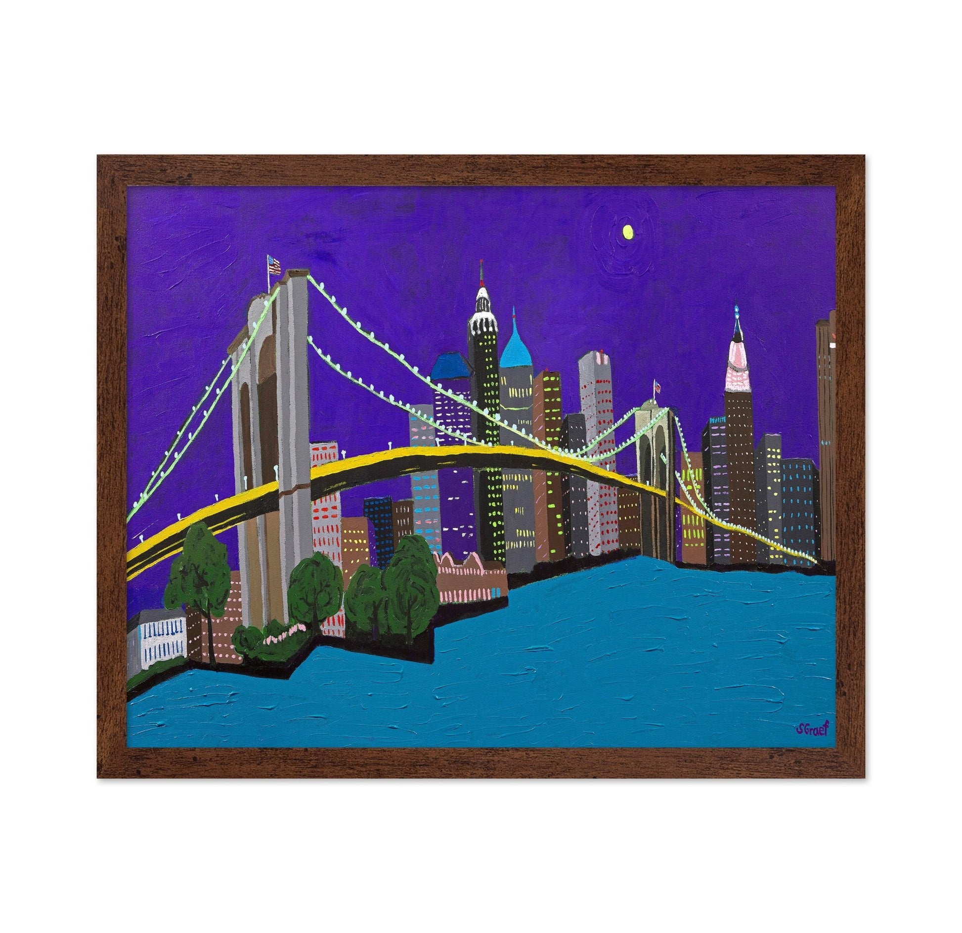 City Bridge Night Skyline