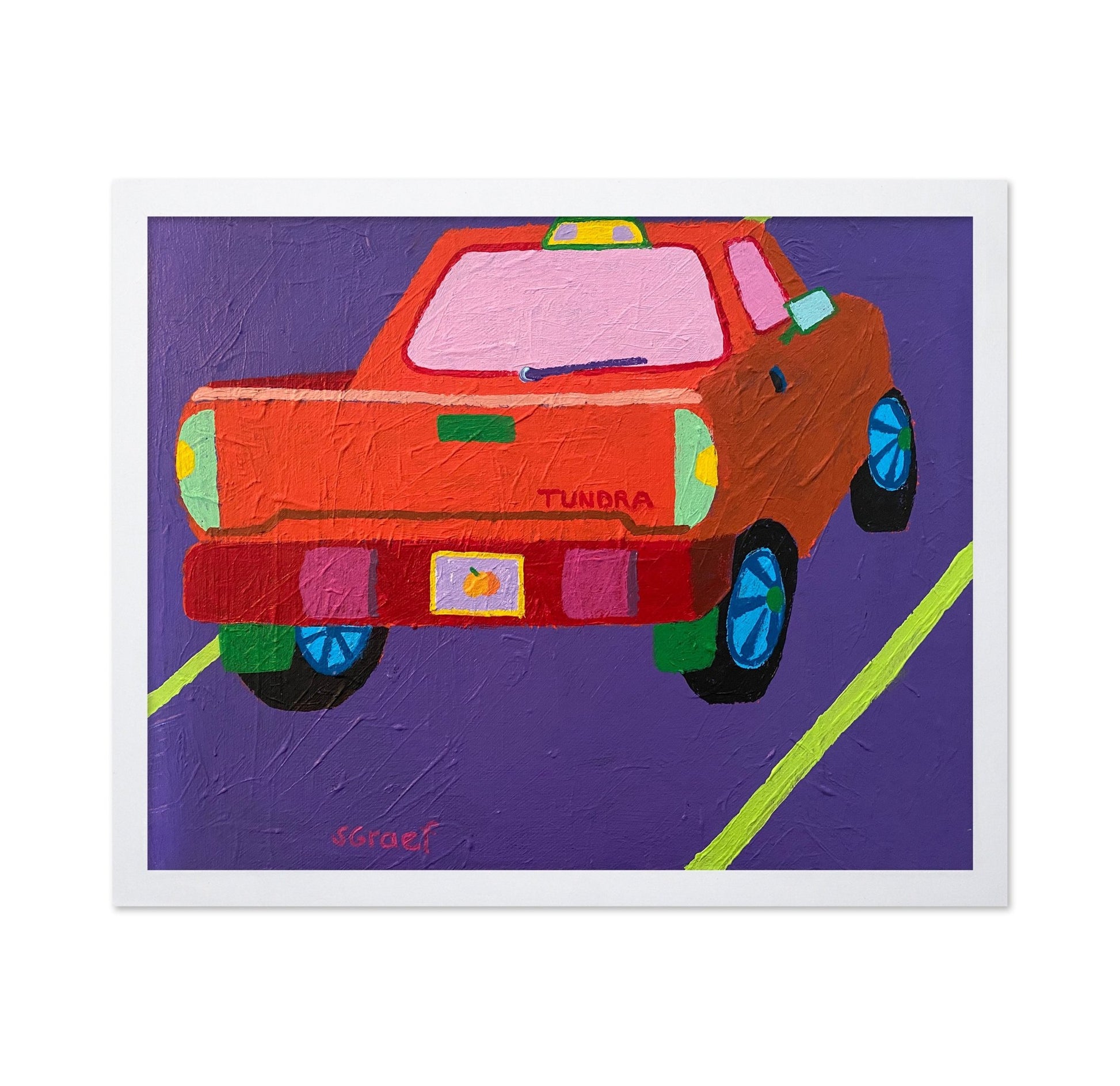 Retro Car Road Scene