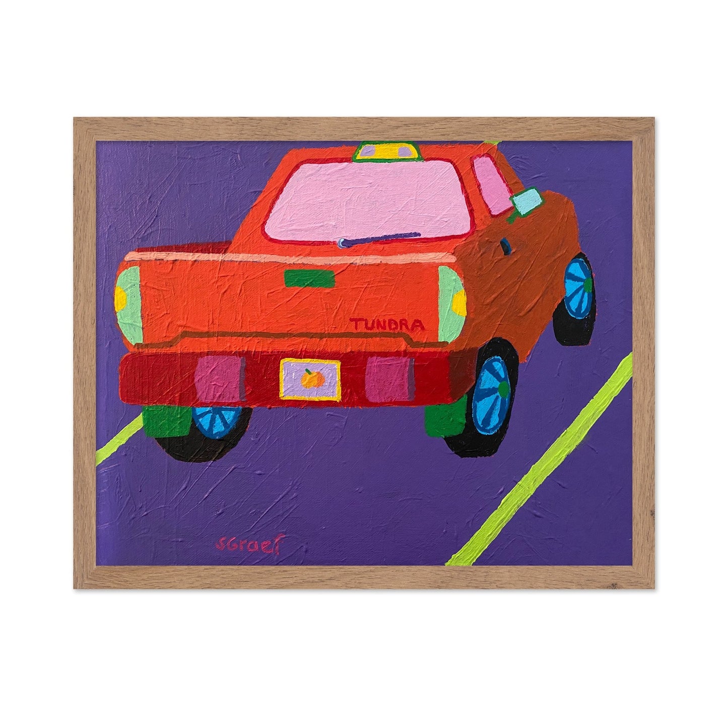 Retro Car Road Scene
