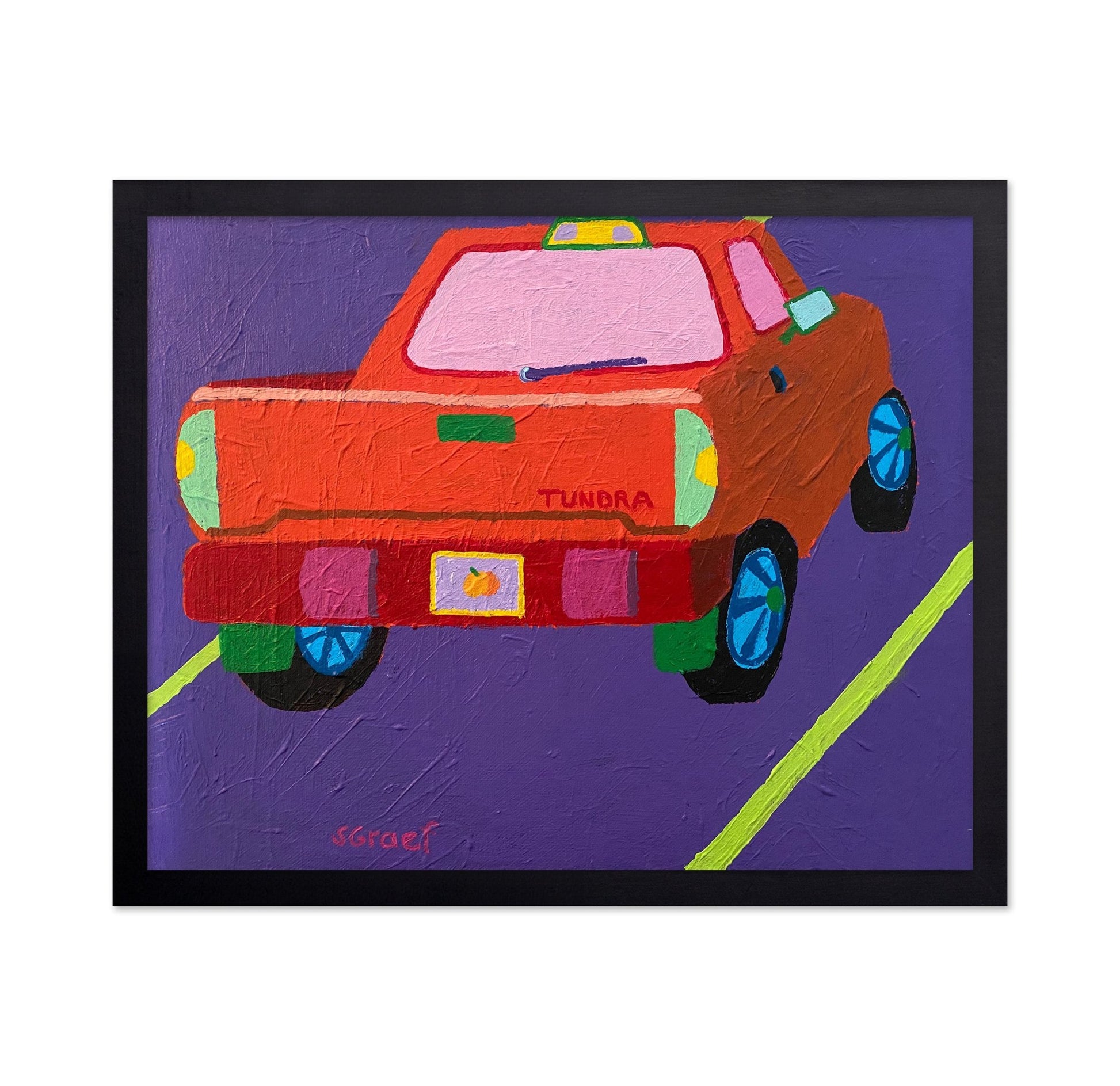 Retro Car Road Scene