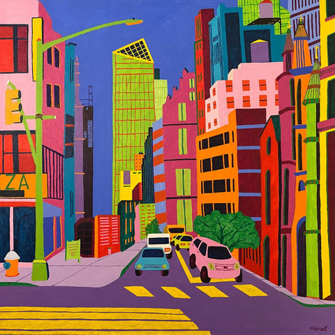 Colorful City Street View