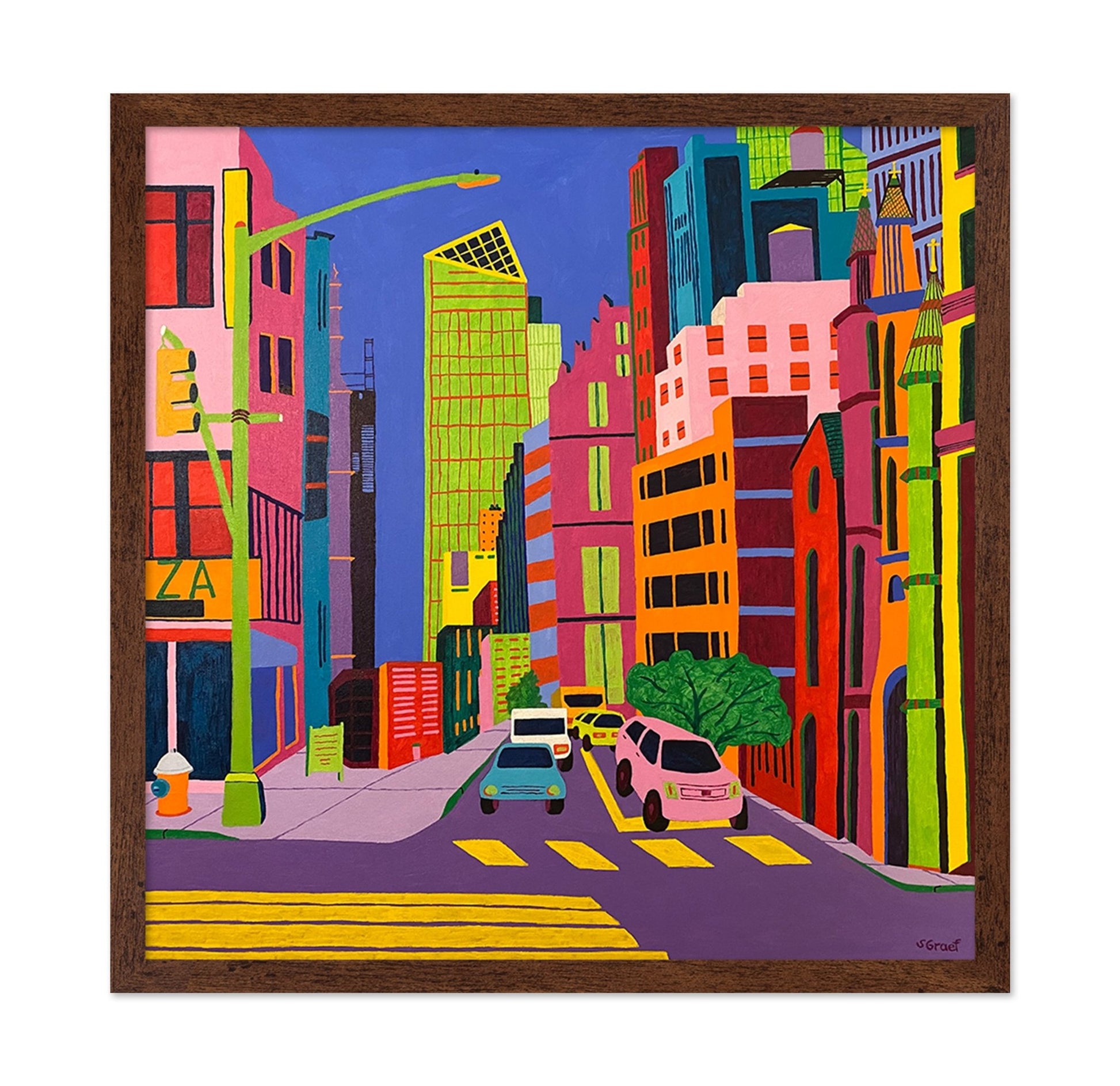 Colorful City Street View