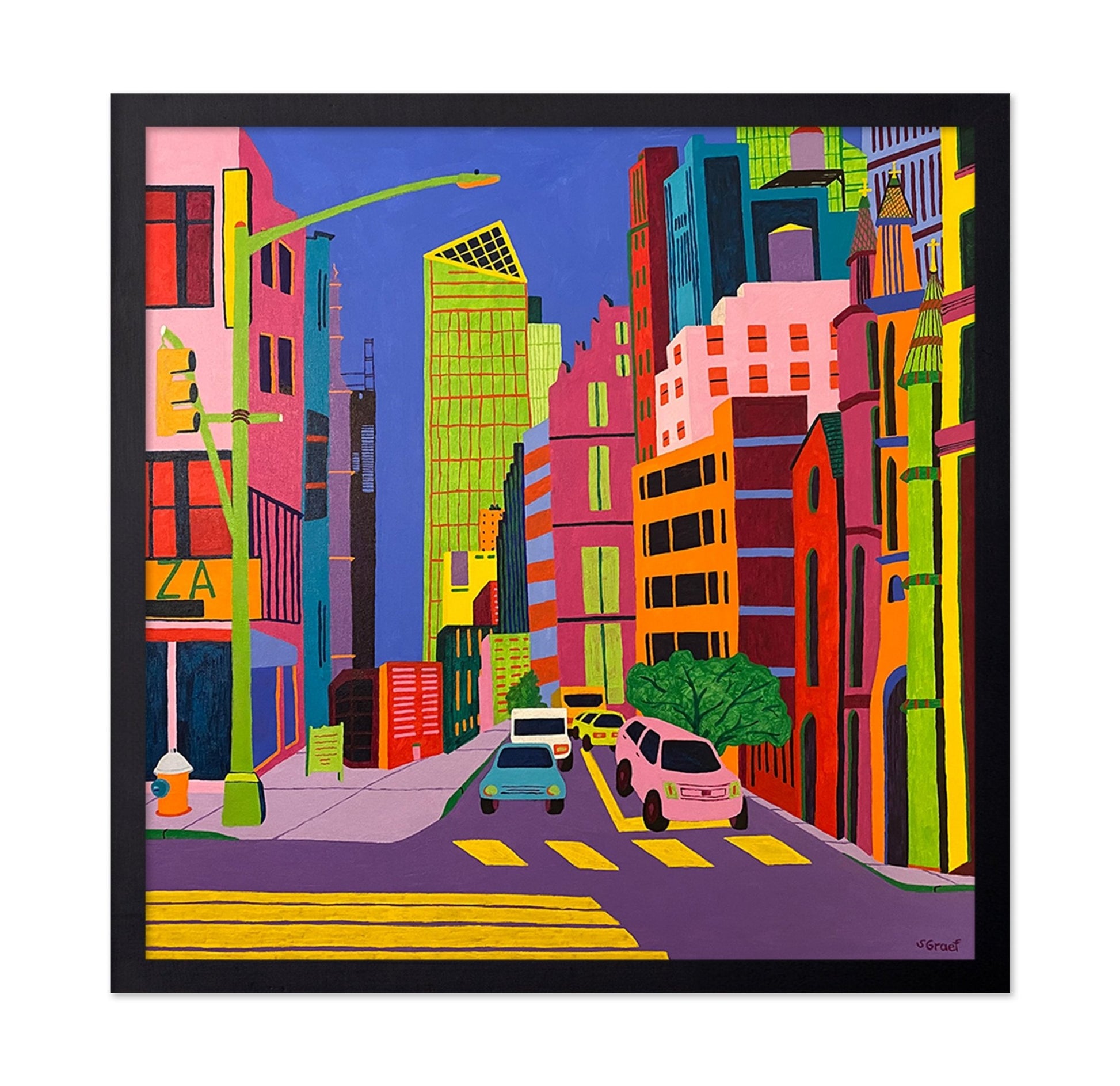 Colorful City Street View