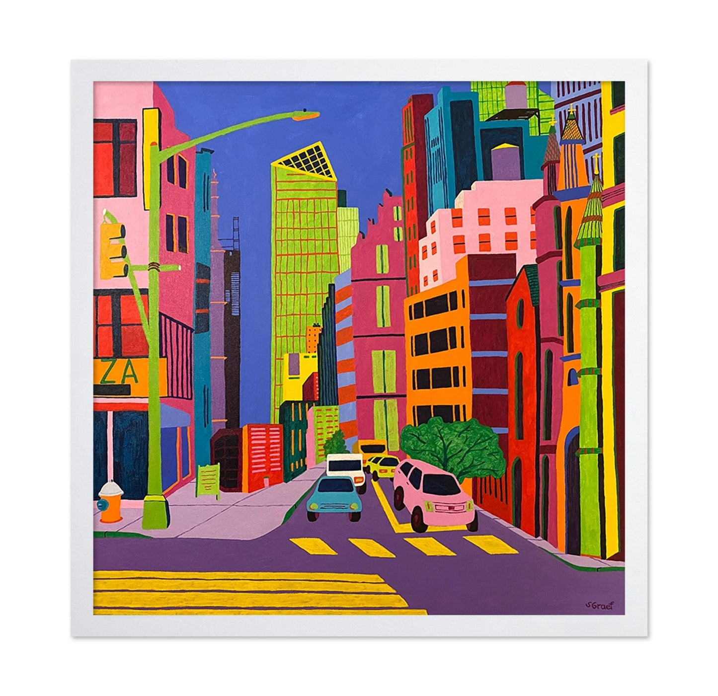 Colorful City Street View