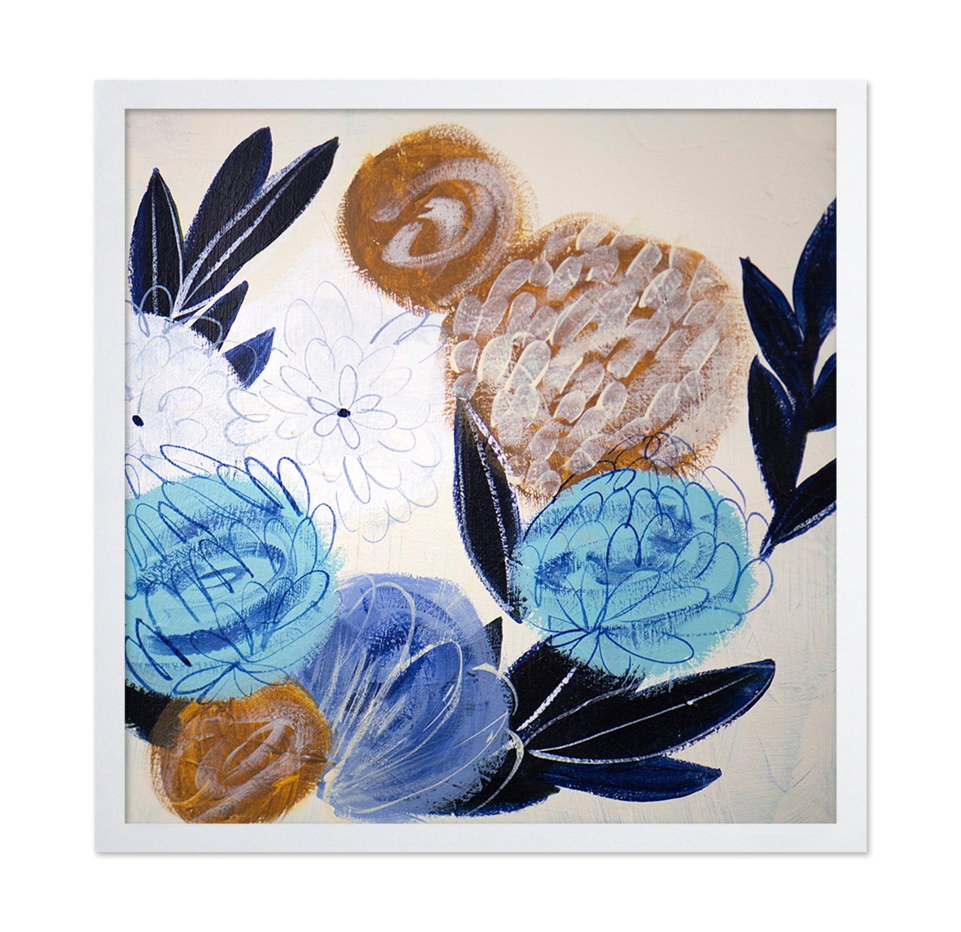 Blue Floral Sketch No3