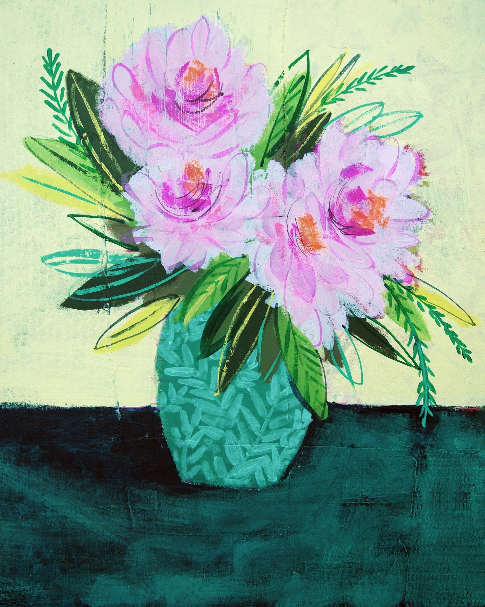 Pink Floral Vase No4