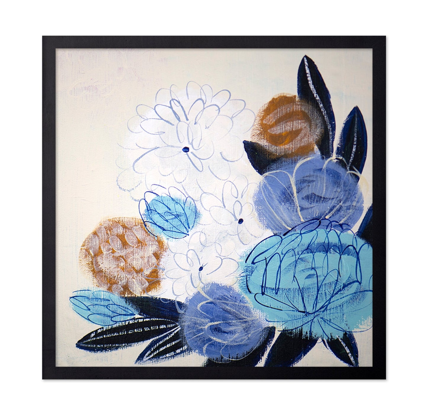 Blue Abstract Florals