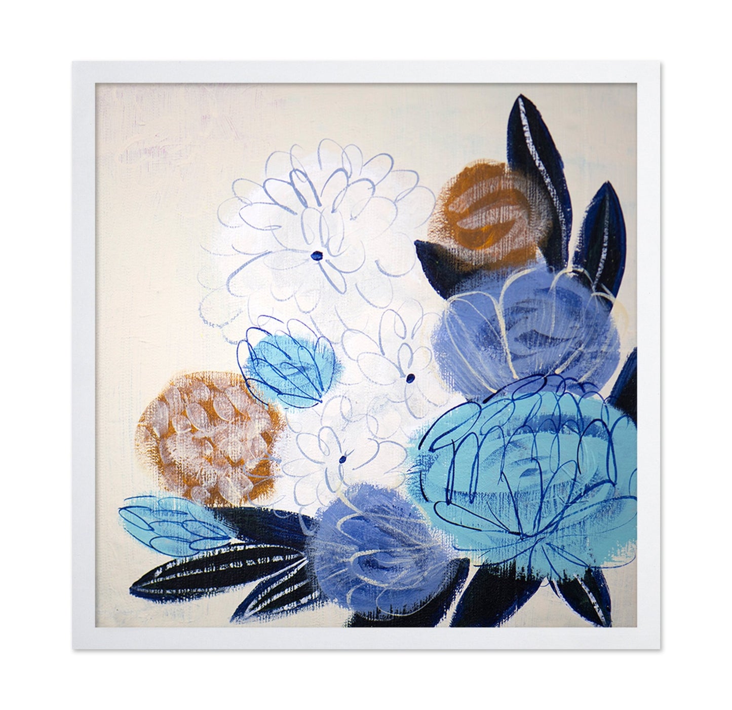 Blue Abstract Florals