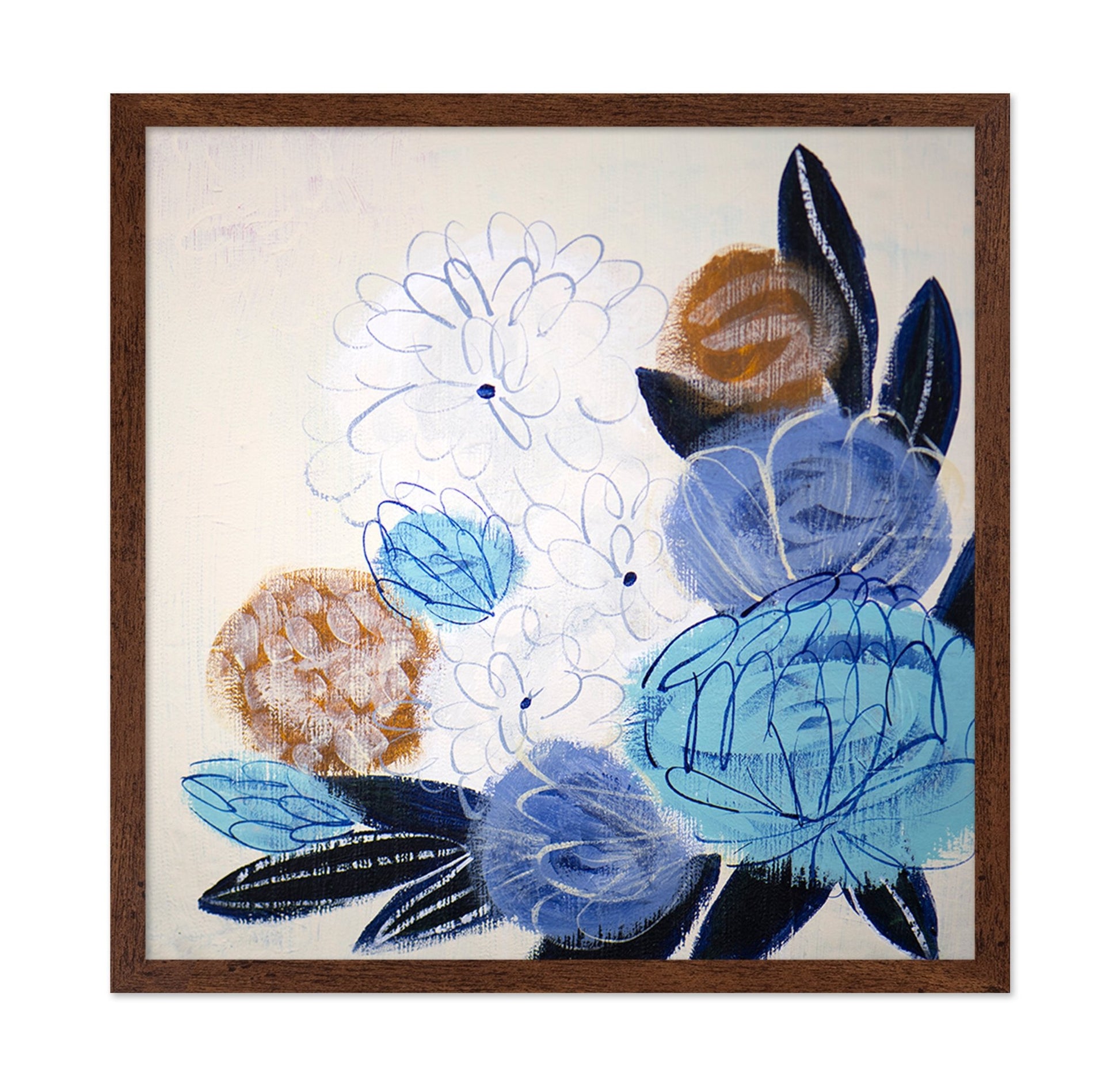 Blue Abstract Florals