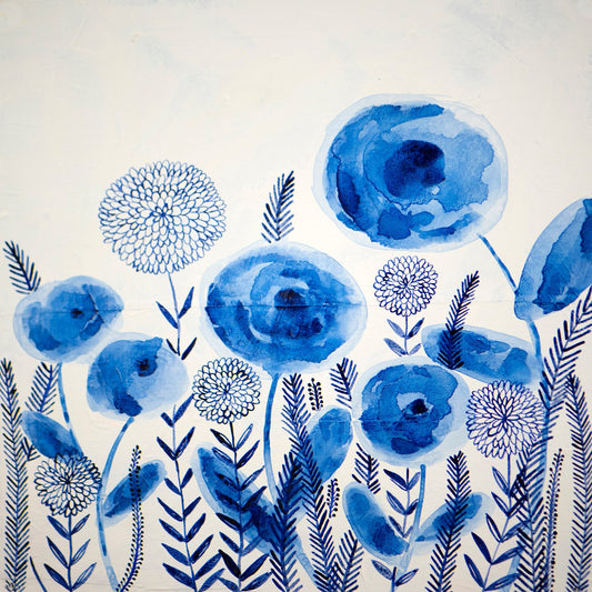 Blue Floral Garden