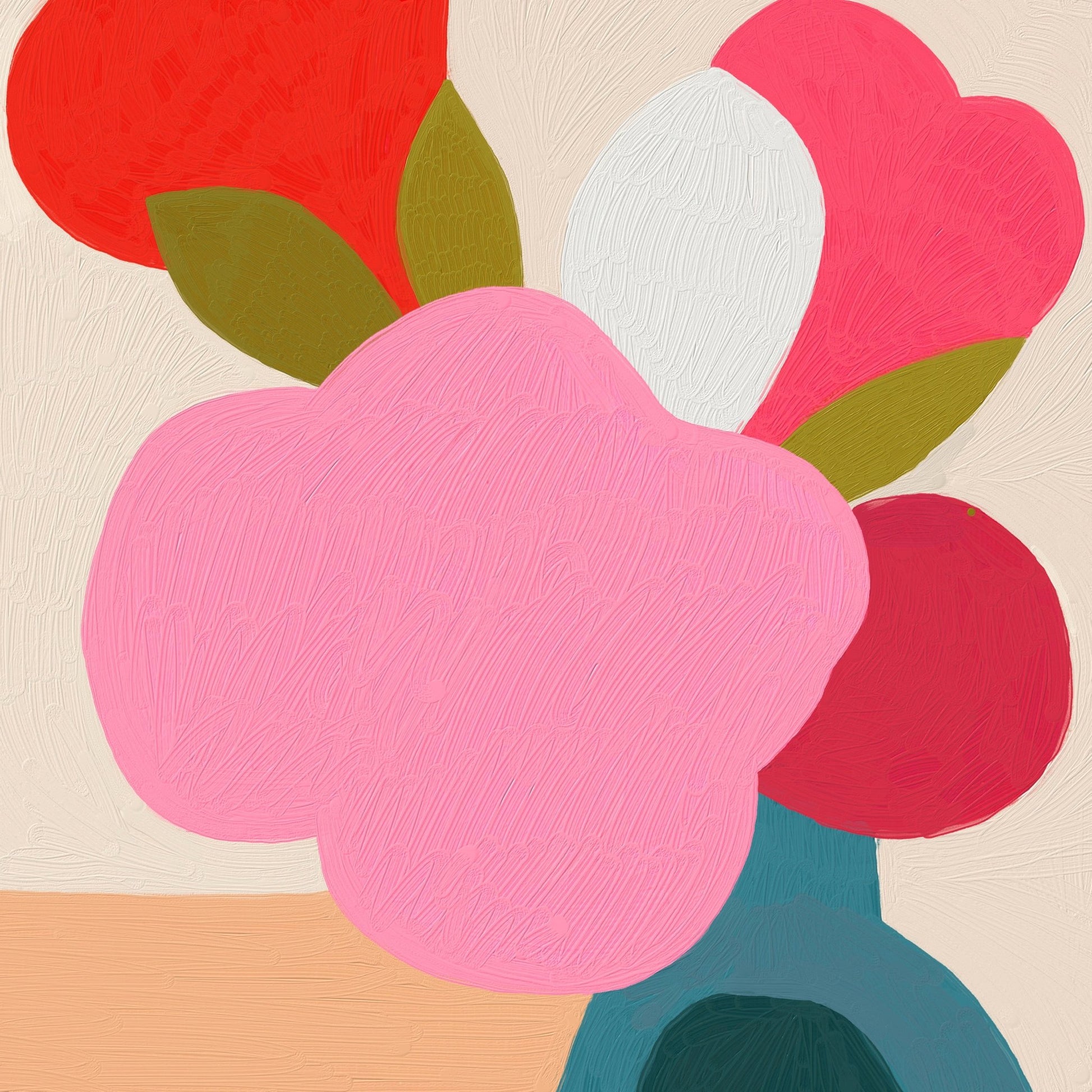 Bold Pink Floral Vase