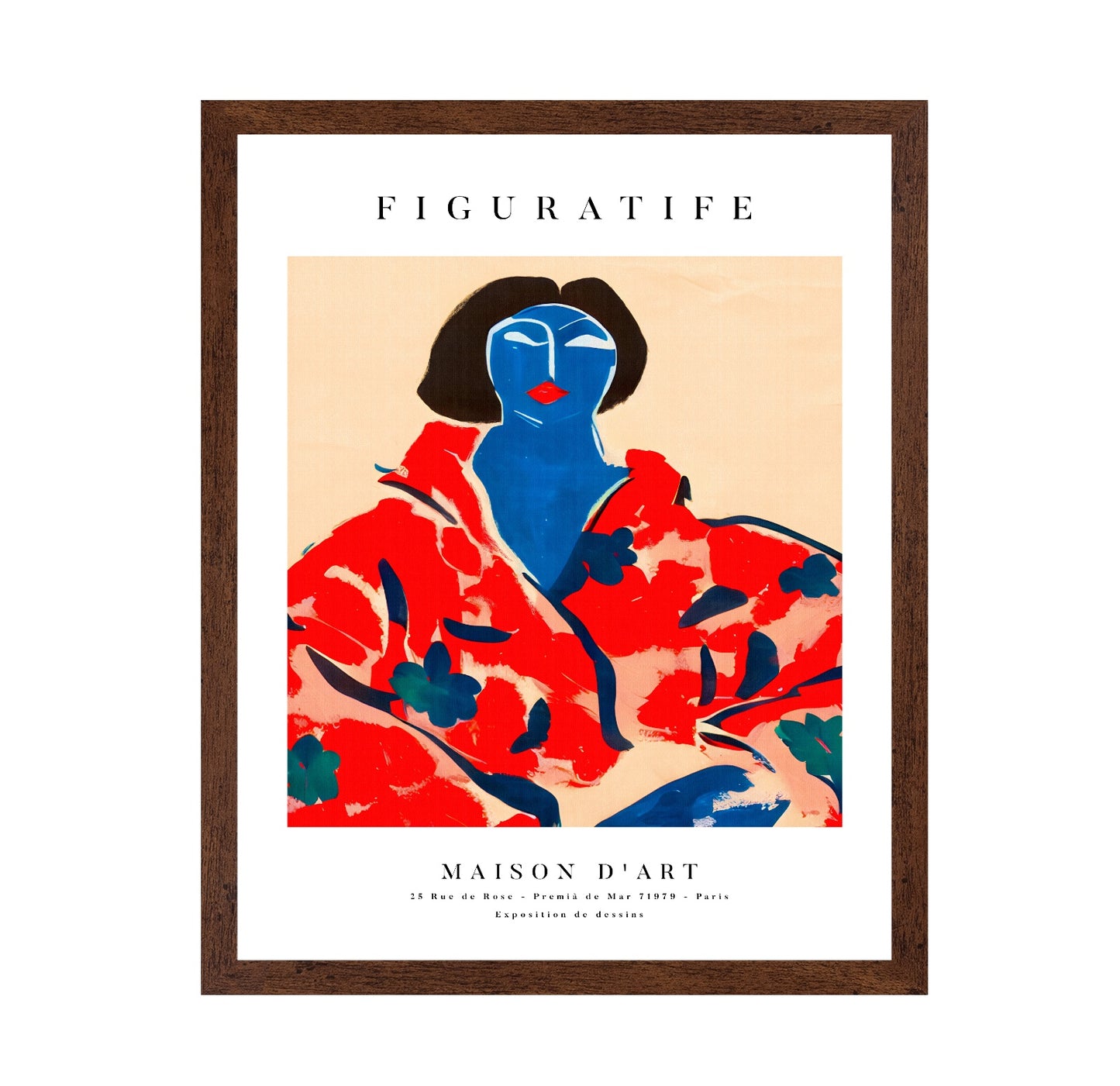 Blue Face Red Kimono