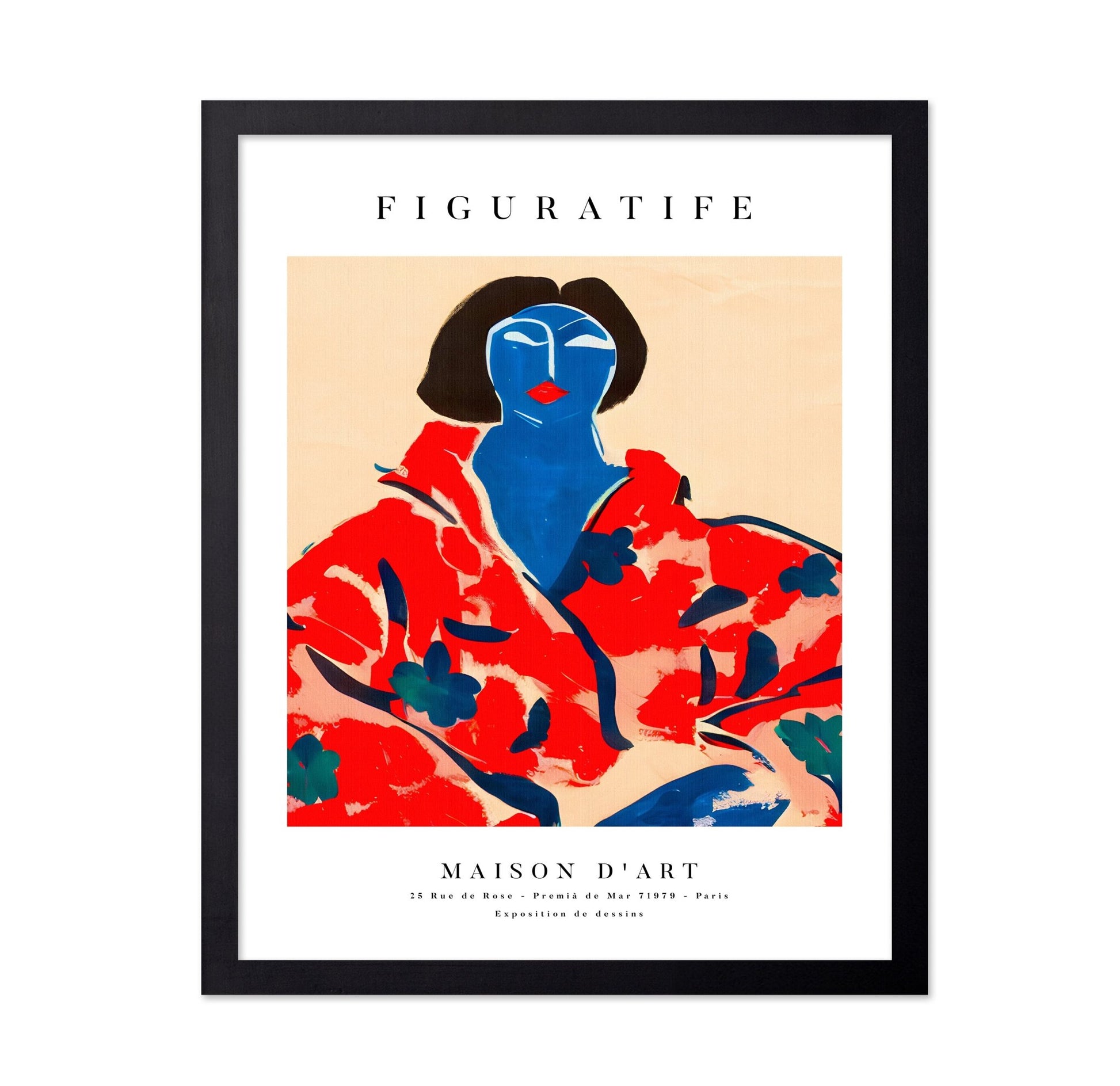 Blue Face Red Kimono