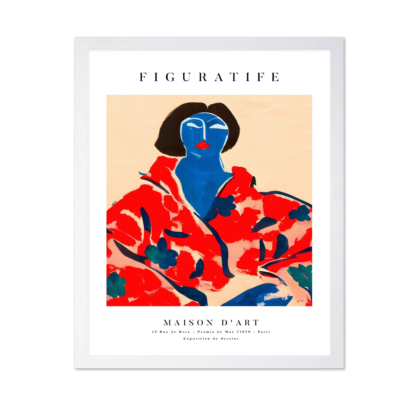 Blue Face Red Kimono