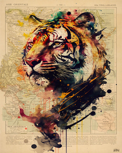 Abstract Tiger Map